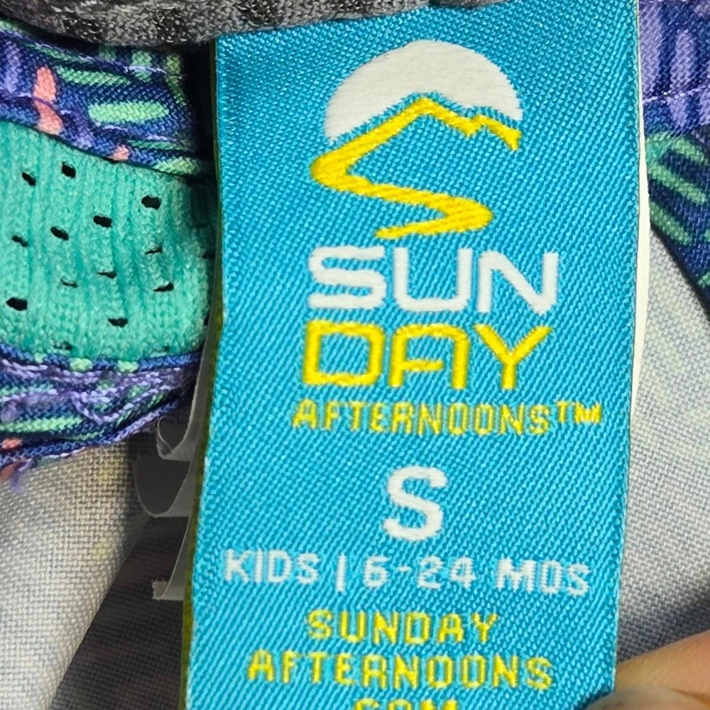 Sunday‎ Afternoons Kids Sun Hat Purple Teal Geometric 6-24 Months Adjustable S